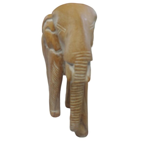 Hand Carved Wood Elephant Long Africa Safari Animal Figurine Safari Decor - Picture 4 of 7